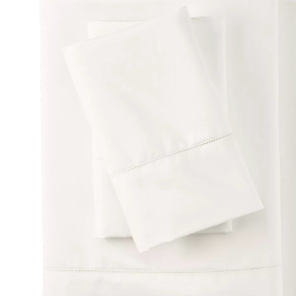Land's End 700 Count Supima Cotton Top Sheet and Two Pillowcases Ivory King Size
